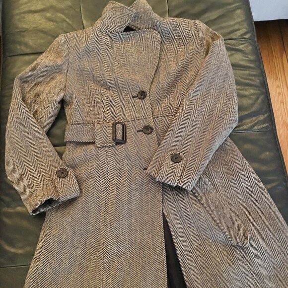 Merona Jackets & Blazers - VTG Tailored Flare Fit Herringbone Tweed Wool Blend Coat. Merona, Women's Medium
